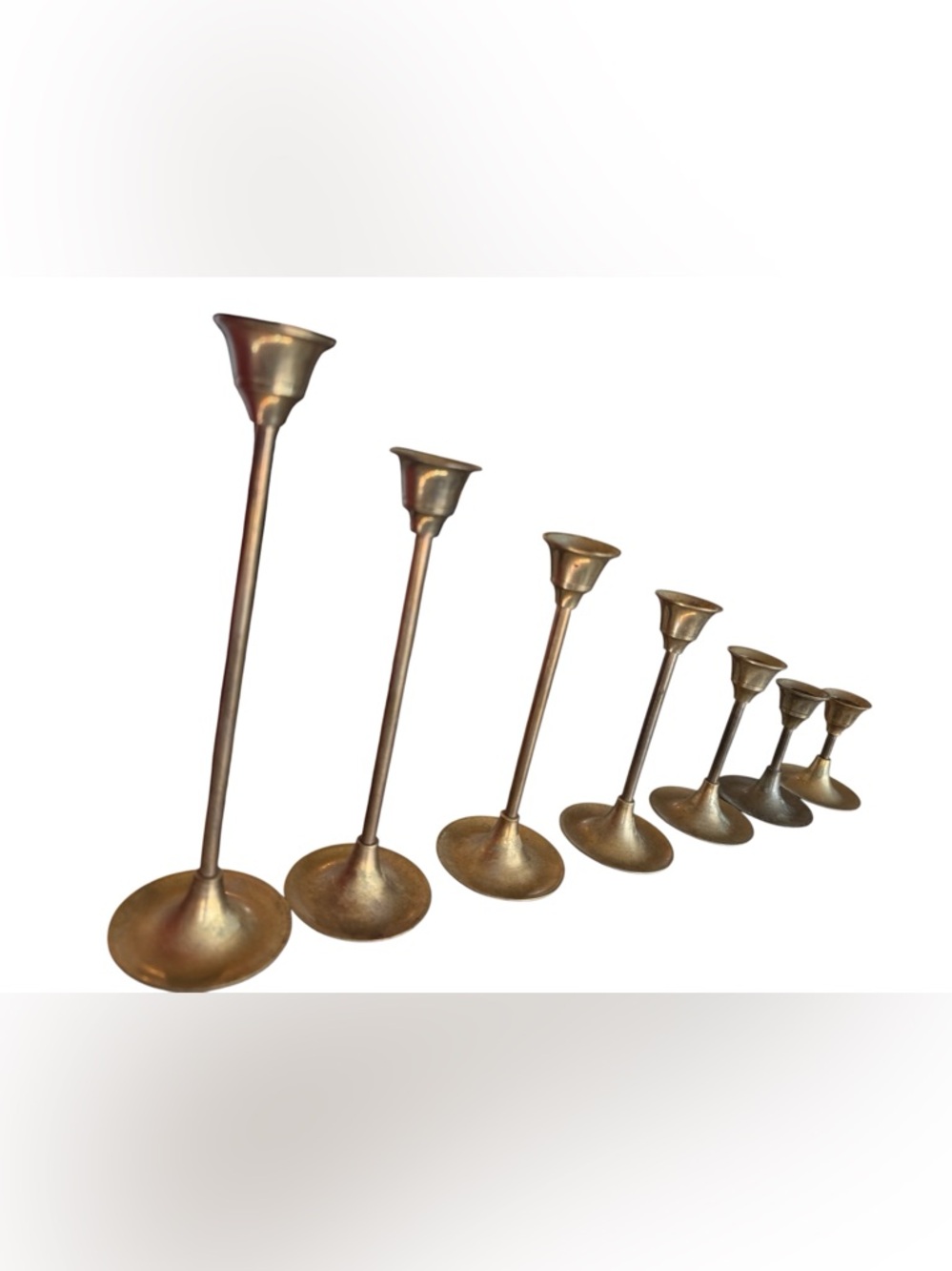 Brass Taper Candle Holders - Set of 7